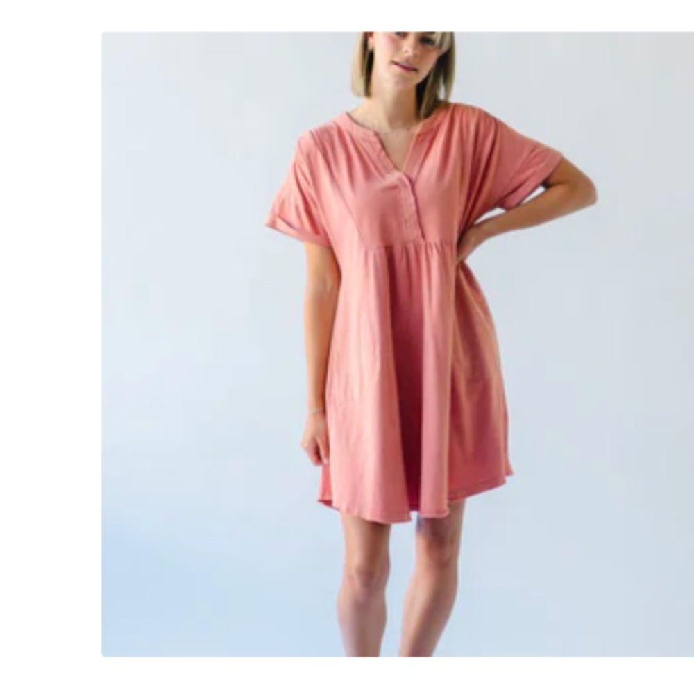 Piper & Scoot Dorris casual dress in coral, size large